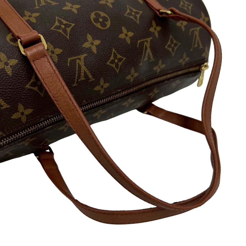 LOUIS VUITTON Brown Monogram Leather Papillon 30 Boston Bag - Picture 4 of 9